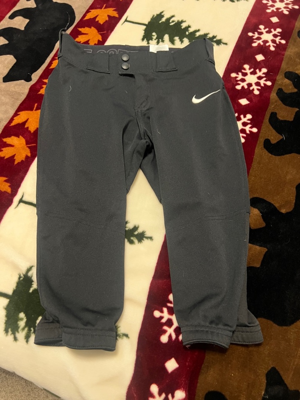 Nike Kids Black softball pants with Swoosh